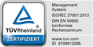 EN 50600 und ISO27001 Logo für die Zertifizierung von conova Rechenzentren Zertifizierung