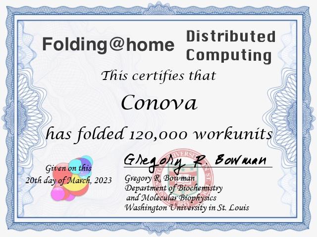 Folding@Home wus Certificate 264767 conova