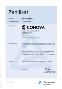 conova EN 50600 Zertifikat 2023 DE