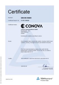 conova EN 50600 certificate 2023 EN