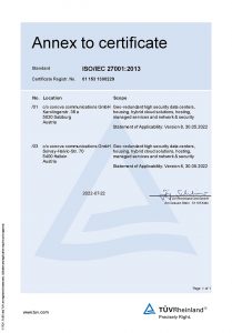 conova ISO27001 Zertifikat 2022 EN Annex Data Center