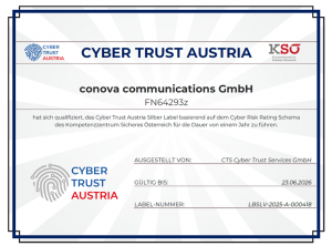 cyber_trust_austria_zertifikat_2025 Cyber Trust Austria conova Zertifikat Silber 2024