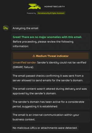 TopMail AI Email Security Analyst Screenshot 1