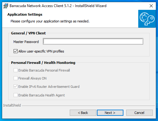 Barracuda Application Settings